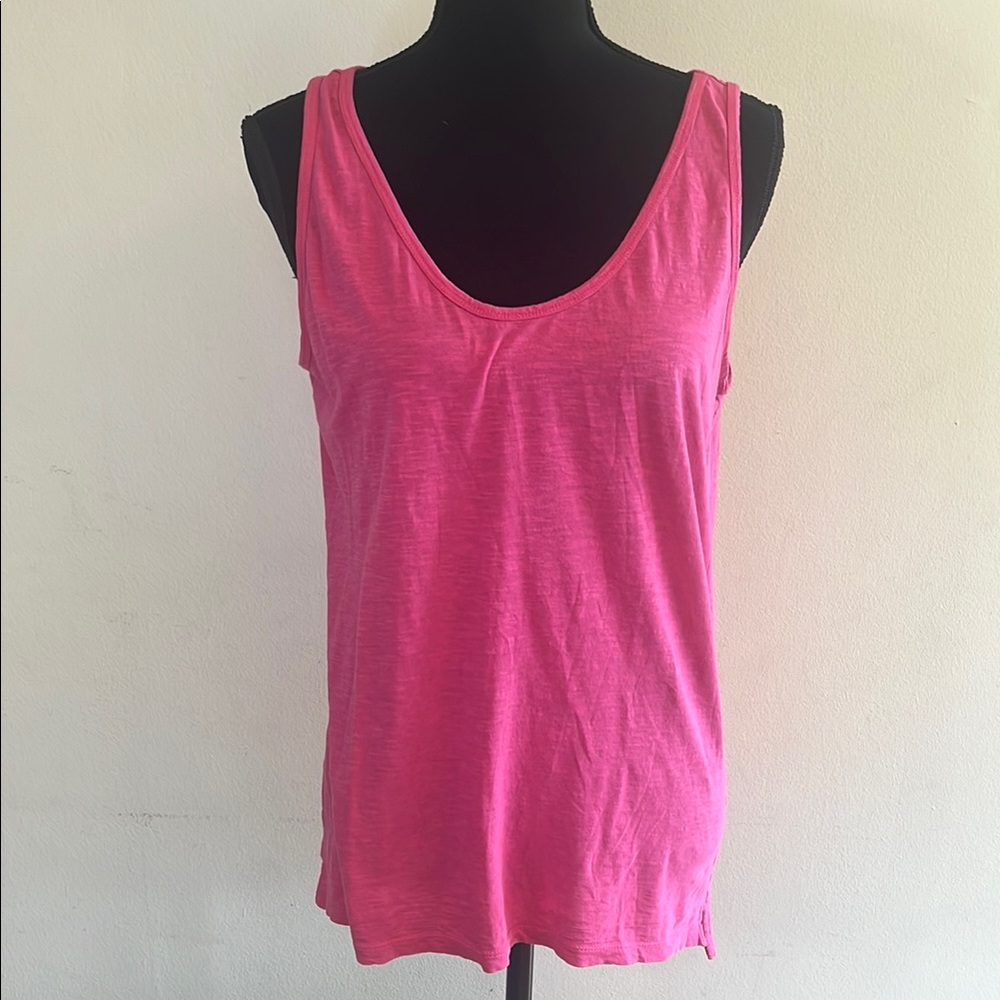 LOFT Sun Washed Pink Tank Top with Scoop Neckline and Relaxed Fit